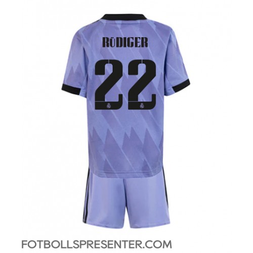 Real Madrid Antonio Rudiger #22 Bortatröja Barn 2022-23 Kortärmad (+ korta byxor)